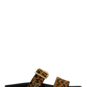 Prada Printed Calf Hair Slippers