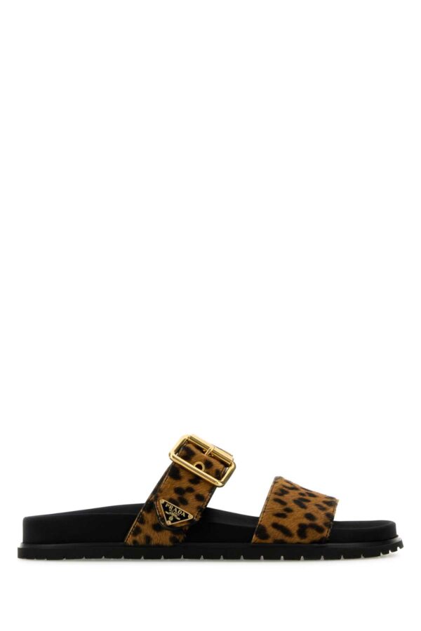 Prada Printed Calf Hair Slippers