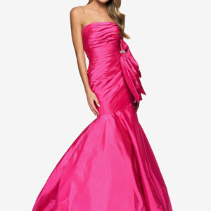 Prom Dress Mermaid Strapless Taffeta Floor-Length Pleated Formal Evening Dresses