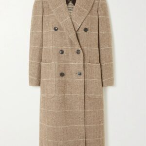 Purdey - Town And Country Double-breasted Striped Herringbone Wool Coat - Brown