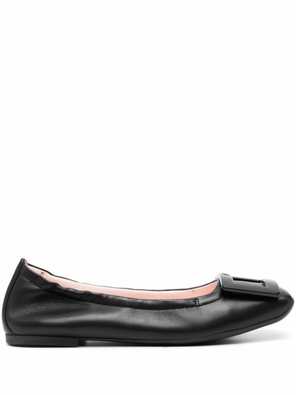 ROGER VIVIER- Viv Pockette Leather Ballet Flats