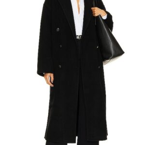 Rag & Bone Thea Italian Wool Coat in Black. Size L, S.