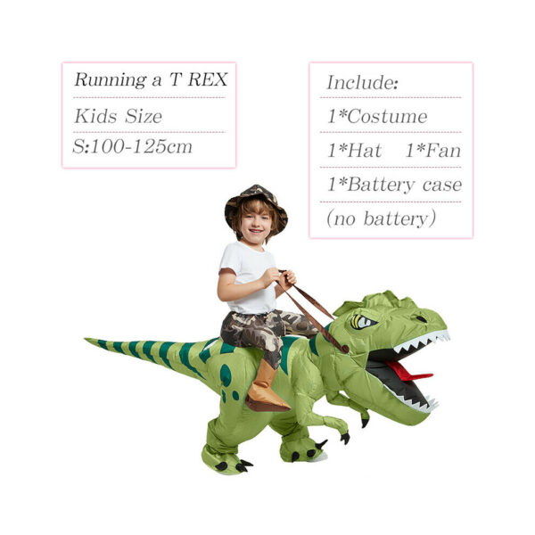 (Riding a Trex Kids S) Inflatable Dinosaur Costume Dress Party Halloween Costume for Kids Adult