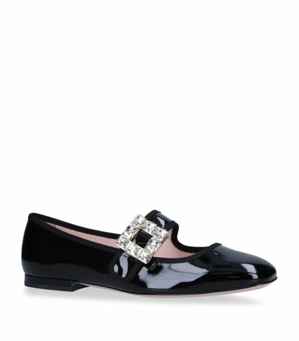 Roger Vivier Patent Embellished Flats