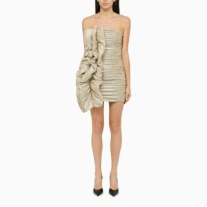 Rotate by Birger Christensen Beige Sheath Dress With Draping