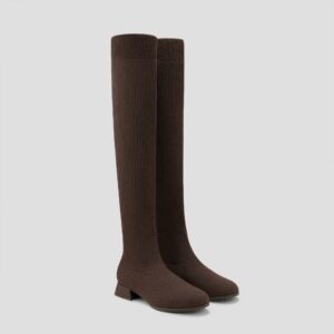 Round-Toe Water-Repellent Wool Over-the-Knee Boots (Madeline Pro)