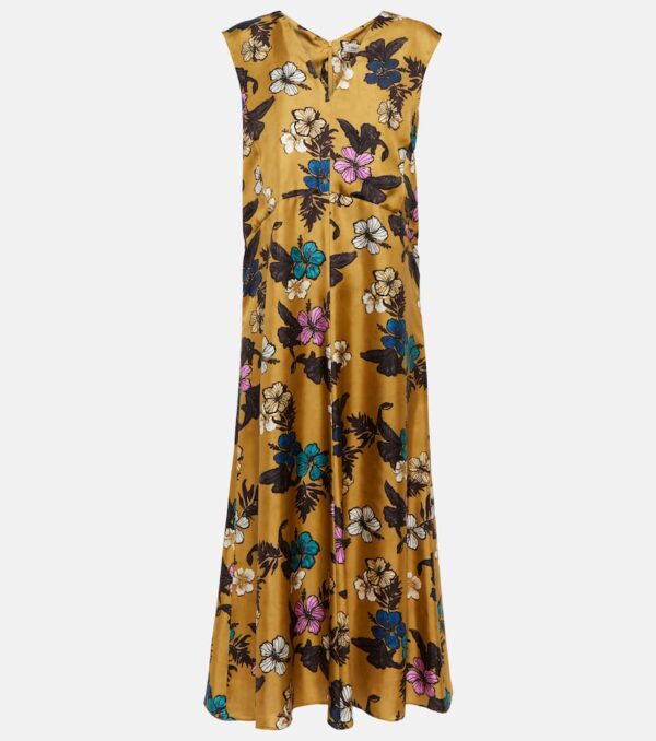 'S Max Mara Cuore floral silk satin midi dress