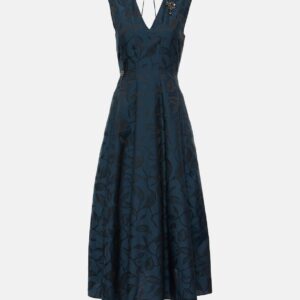 'S Max Mara Diego pleated jacquard midi dress