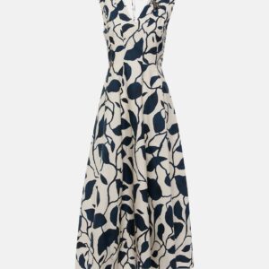 'S Max Mara Printed cotton poplin midi dress