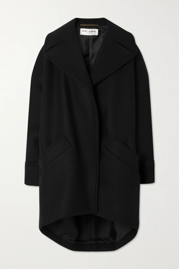 SAINT LAURENT - Oversized Wool Coat - Black