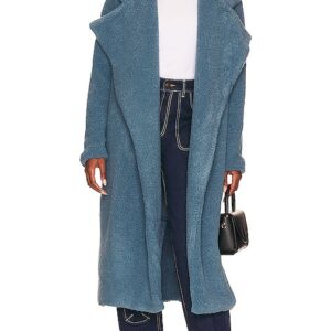 SNDYS x REVOLVE Teddy Coat in Teal. Size L, S, XL, XS.