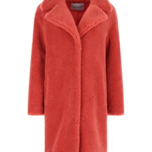 STAND STUDIO Light Red Teddy Camille Cocoon Coat