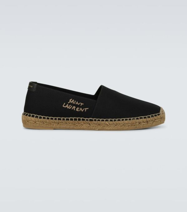 Saint Laurent Embroidered logo canvas espadrilles