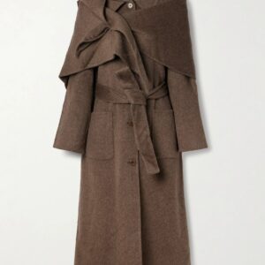 Sea - Viv Scarf-detailed Belted Wool Coat - Brown