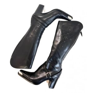 Sergio Rossi SR1 leather riding boots