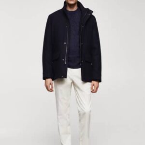 Short wool coat with pockets navy - Man - XL - MANGO MAN