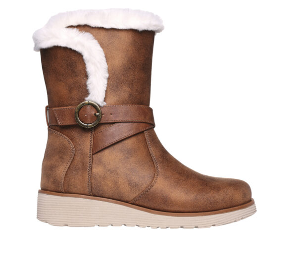 Skechers Women's Keepsakes Wedge - Snow Kiss Boots in Chestnut, Size 2 | Textile, Vegan