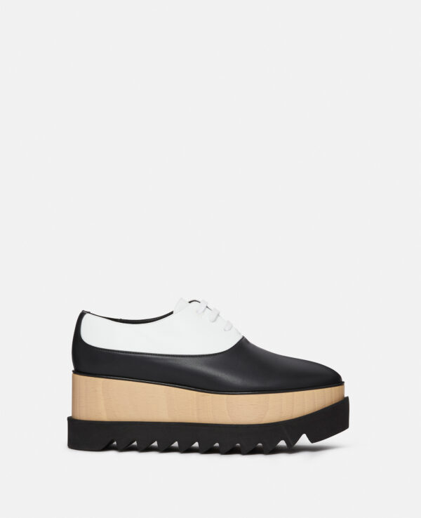 Stella McCartney - Elyse Monochrome Platform Shoes, Woman, Midnight black and pure white, Size: 38