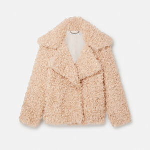 Stella McCartney - Short Teddy Coat, Woman, Oat, Size: 36