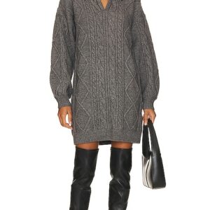 Steve Madden Debbie Sweater Dress in Grey. Size L, S.