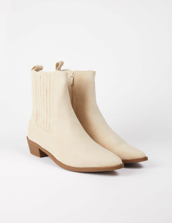 Suede Cowboy Boots - UK 3 (EU 36) / BEIGE