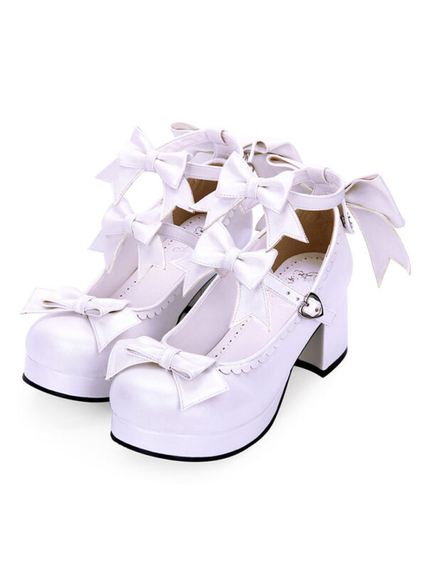 Sweet Lolita Footwear Bow Strappy Platform Chunky High Heel Lolita Shoes