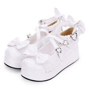 Sweet Lolita Shoes Bow Strappy Buckle Platform Lolita Footwear