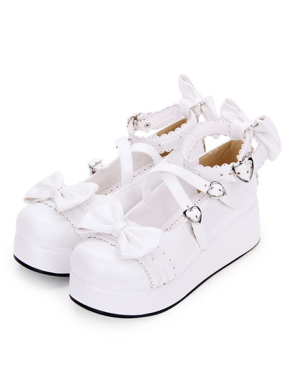 Sweet Lolita Shoes Bow Strappy Buckle Platform Lolita Footwear