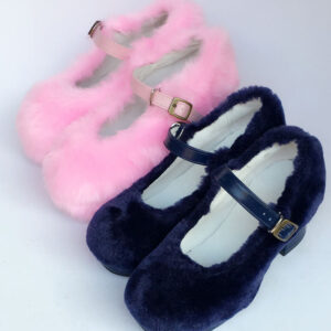 Sweet Lolita Shoes Platform Plush Strap Chunky Heels For Lolita