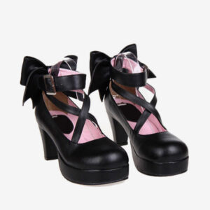 Sweet Platform Heels Lolita Shoes Ankle Straps Round Toe