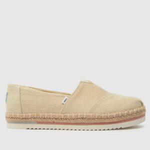 TOMS alpargata platform rope flat shoes in natural