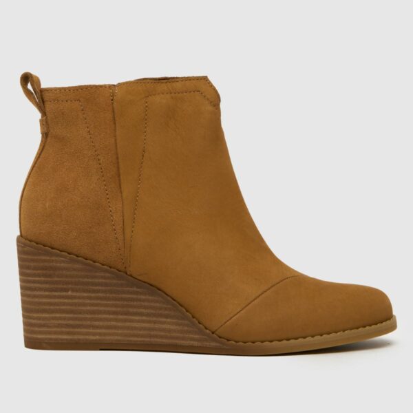 TOMS clare wedge boots in tan