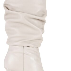 TORAL Knee High Slouch Boot in White. Size 39.