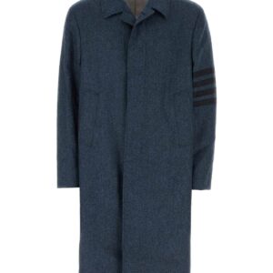 Thom Browne Blue Wool Coat