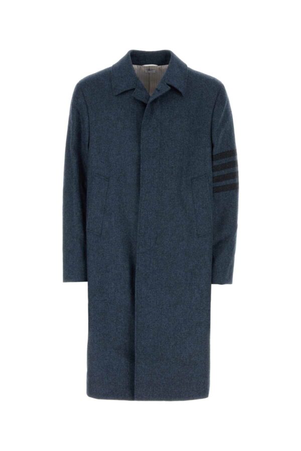 Thom Browne Blue Wool Coat