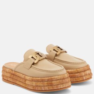 Tod's Kate leather platform slippers