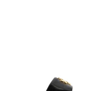 Tory Burch Black Nappa Leather Eleanor Slippers