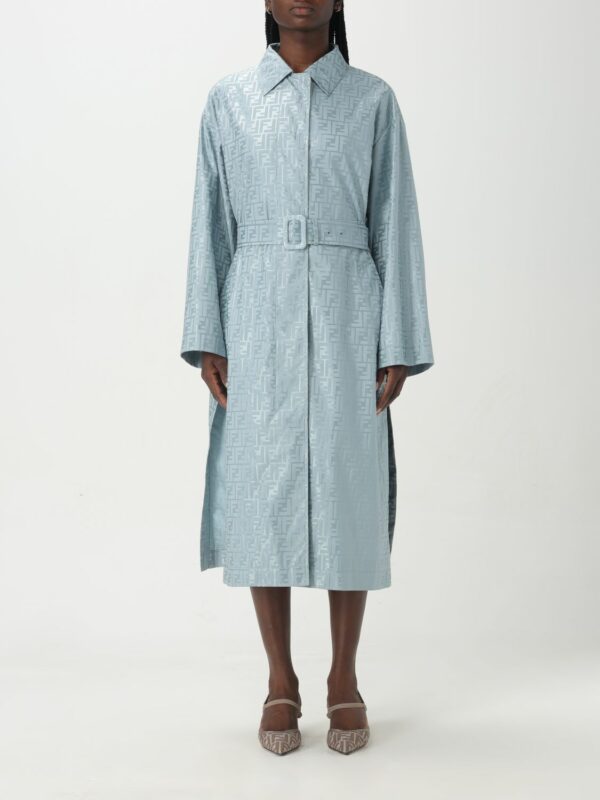 Trench Coat FENDI Woman color Blue