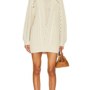 Tularosa Aveline Cable Sweater Dress in Neutral. Size L, M, XS.