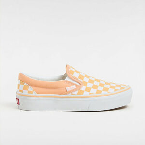 VANS Checkerboard Classic Slip-on Platform Shoes (apricot) Women Orange, Size 8