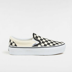 VANS Checkerboard Classic Slip-on Platform Shoes (blk&whtchckerboard/wht) Women White, Size 6