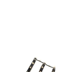 Valentino Garavani Black Leather Rockstud Slippers