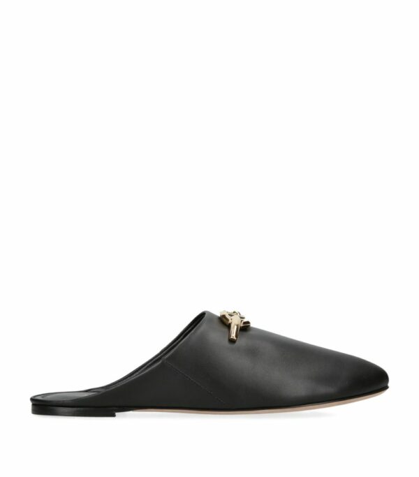 Valentino Garavani Leather Vlogo Slippers