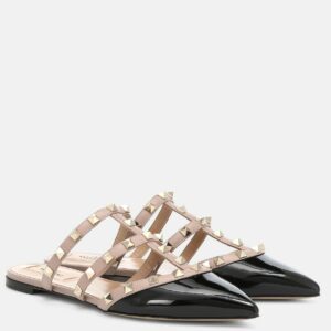 Valentino Garavani Valentino Garavani Rockstud patent leather slippers