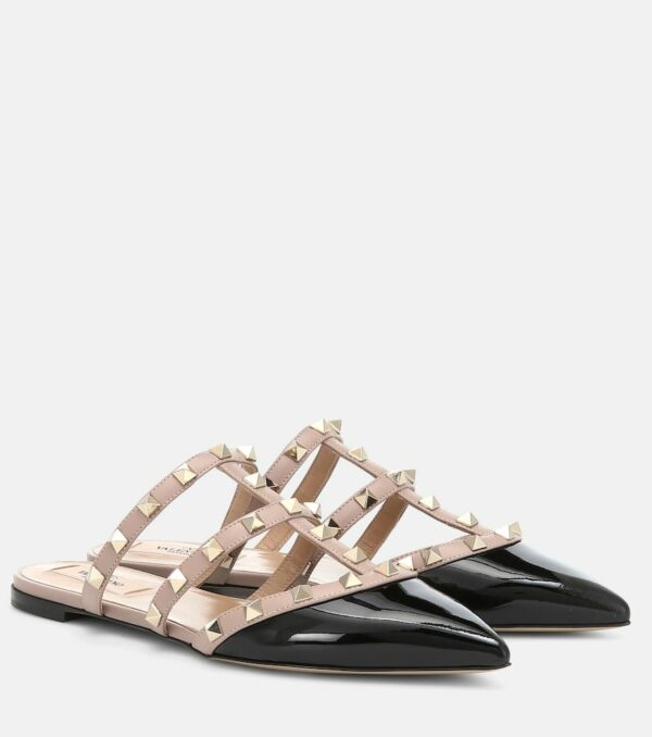 Valentino Garavani Valentino Garavani Rockstud patent leather slippers