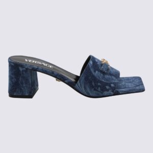 Versace Blue Denim Slippers