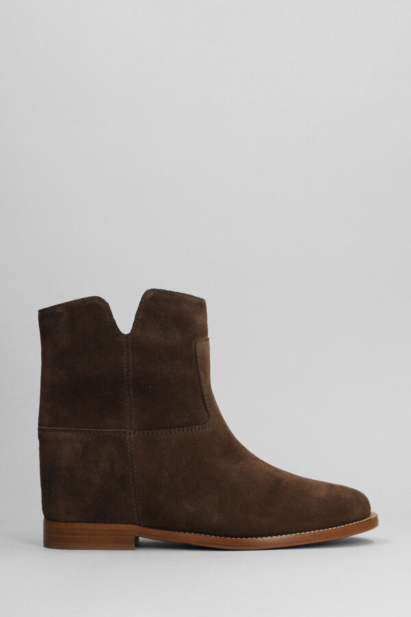 Via Roma 15 Ankle Boots Inside Wedge In Brown Suede