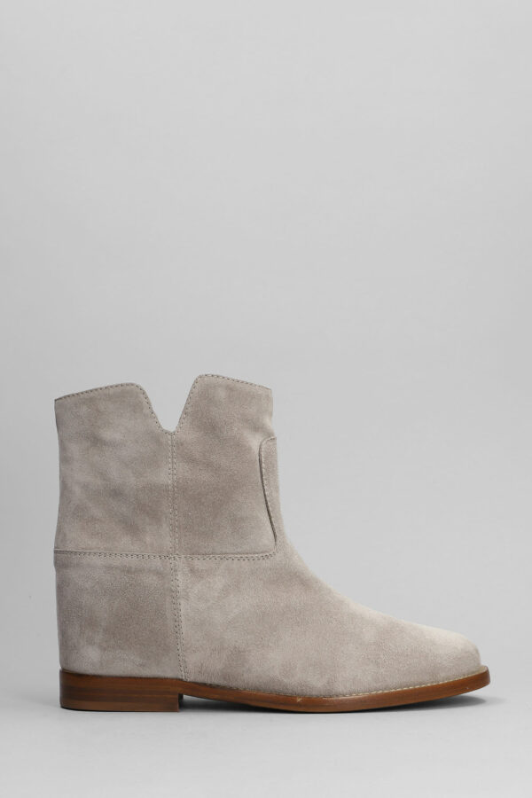 Via Roma 15 Ankle Boots Inside Wedge In Taupe Suede