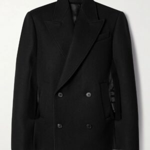 WARDROBE. NYC - Cape-effect Double-breasted Wool Coat - Black