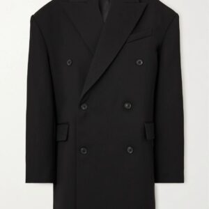 WARDROBE. NYC - Double-breasted Grain De Poudre Wool Coat - Black